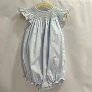 Light blue smocked bubble